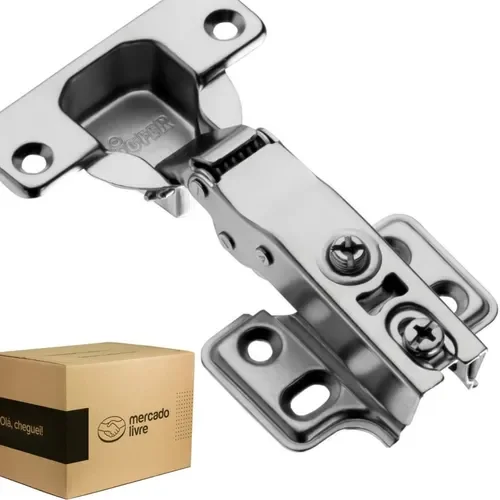 Dobradiça Bigfer Com Amortecimento Baixa (Reta) Calço Slide On (Removível) (Caixa C/200) - 6