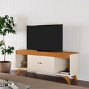 Ver imagem 3 de Rack Sevilha para TV 65" 160cm MDF com Portas Giratórias Off White Mavaular Móveis