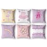 Capas de Almofada Kit 6 Peças Estampada Infantil Menina Decoração Digital Sala Quarto Bailarina Rosa - 1