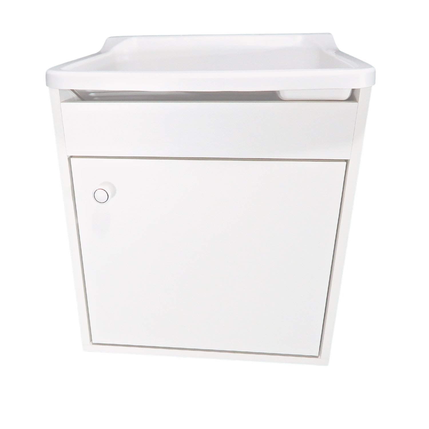 Tanque de lavar Roupa 22L Suspenso com Gabinete 46cm Montado Tanque: Branco - 1