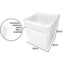 Ver imagem 2 de Tanque de lavar Roupa 22L Suspenso com Gabinete 46cm Montado Tanque: Branco