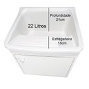 Ver imagem 3 de Tanque de lavar Roupa 22L Suspenso com Gabinete 46cm Montado Tanque: Branco