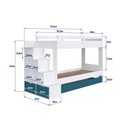 Ver imagem 4 de Treliche Infantil com Escada Nichos e Cama Auxiliar Branco/Azul - Completa Móveis