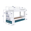 Ver imagem 4 de Treliche Infantil com Escada Nicho e Gaveta Linha Infanto Branco/azul Secreto Bi005 Completa Móveis