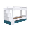 Ver imagem 3 de Treliche Infantil com Escada Nichos e Cama Auxiliar Branco/Azul - Completa Móveis
