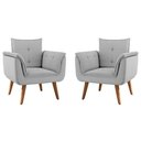 Ver imagem 1 de Jogo de Poltronas Maya Reclinável Linho Cinza 82cm 2 Framar