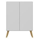 Ver imagem 3 de Aparador Buffet 2 Portas Retrô Veneza Multimóveis V3609 Branco/Natural Branco/Natural