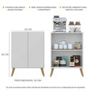 Ver imagem 6 de Aparador Buffet 2 Portas Retrô Veneza Multimóveis V3609 Branco/Natural Branco/Natural