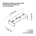 Ver imagem 3 de Estação de Trabalho Mesa Plataforma Escritório para 4 Pessoas Dupla com Caixa de Tomada Pé Painel Marrom/Noce Marromle/Cinza