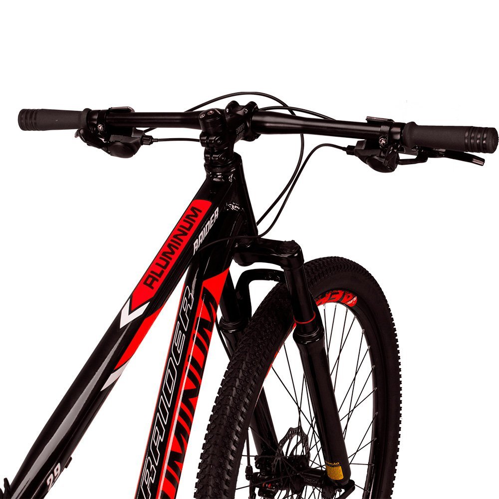 Bicicleta Aro 29 Raider Aluminum 27v Freio a Disco Preto e Vermelho Tam: 21 - 5