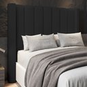 Ver imagem 2 de Cabeceira Casal King Cama Box 195cm Claire I02 Linho Preto - Mpozenato