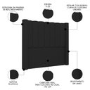 Ver imagem 3 de Cabeceira Casal King Cama Box 195cm Claire I02 Linho Preto - Mpozenato