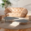 Ver imagem 1 de Kit 2 Mesas de Centro Formato Orgânico Capri