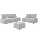 Ver imagem 2 de Sofá 6 Lugares para Sala de Estar Living Modular Adah M03 Linho Cinza - Lyam Decor