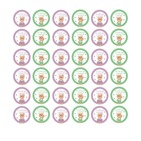 Kit 100 Adesivos Etiquetas Chá Revelação Ursinho Menino e Menino Bolinha