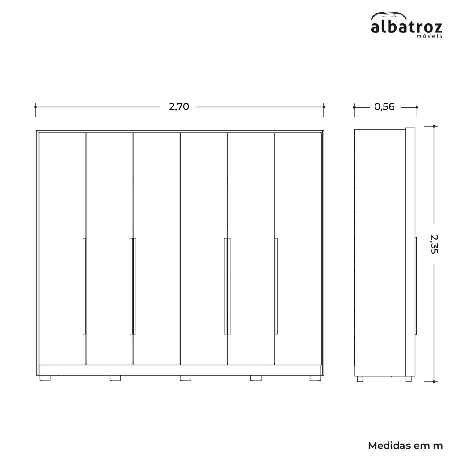 Guarda-roupa 6 Portas 6 Gavetas Fascínio - 4