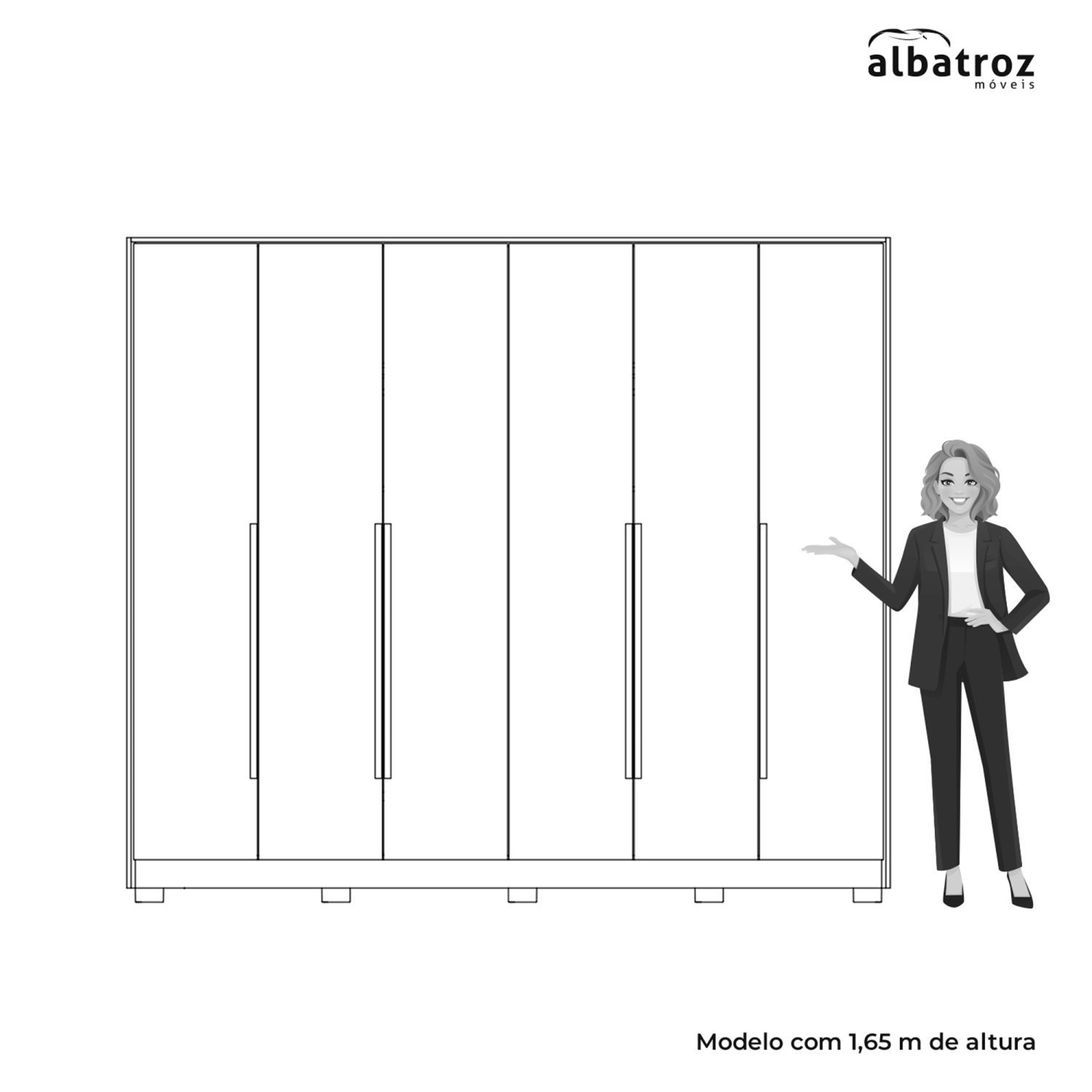 Guarda-roupa 6 Portas 6 Gavetas Fascínio - 6