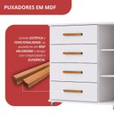 Ver imagem 7 de Cômoda Multifuncional 8 Gavetas com Nicho e Rodízios em Gel Branco Carol