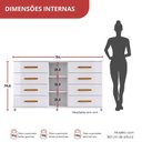 Ver imagem 5 de Cômoda Multifuncional 8 Gavetas com Nicho e Rodízios em Gel Branco Carol