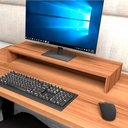 Ver imagem 1 de Suporte para Monitor de Mesa F5 Office F5 Ergonomia MDF 15mm Nogal Marrom
