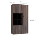 Ver imagem 4 de Armário Alto com Nicho e 03 Portas 161,5x90x42cm Wlan90 Nogal - Preto