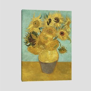 Quadro Van Gogh Girassóis Tela No Chassi 95X63Cm