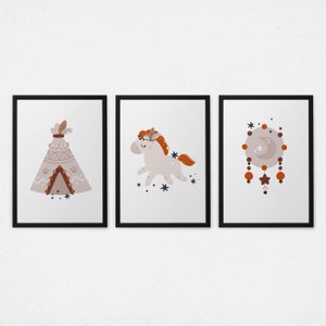 Trio Quadros para Quarto Infantil