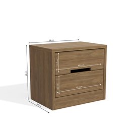 Mesa de Cabeceira 54cm 02 Gavetas S822 Kappesberg - Nogueira - 4
