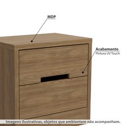 Mesa de Cabeceira 54cm 02 Gavetas S822 Kappesberg - Nogueira - 2