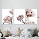 Ver imagem 2 de Kit 3 Quadros Fotografias Modernas Flores Rosê 33x24cm:moldura Preta