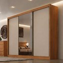 Ver imagem 4 de Guarda Roupa Casal Duna 3 Portas 8 Gavetas com Espelho Cinamomo Fendi - Novo Horizonte