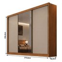 Ver imagem 3 de Guarda Roupa Casal Duna 3 Portas 8 Gavetas com Espelho Cinamomo Fendi - Novo Horizonte