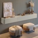 Ver imagem 1 de Aparador Suspenso 100% MDF 3 Gavetas 180cm Apolo Branco/Off White