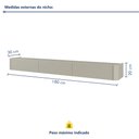 Ver imagem 3 de Aparador Suspenso 100% MDF 3 Gavetas 180cm Apolo Branco/Off White