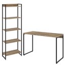 Ver imagem 1 de Kit Escritório Estante Areta 5 Prateleiras Mesa Industrial Aspen 120cm C01 Carvalho - Lyam Decor