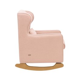 Poltrona de Balanço para Amamentação com Puff em Bouclé Rosa - 3