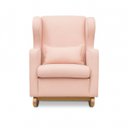 Ver imagem 4 de Poltrona de Balanço para Amamentação com Puff em Bouclé Rosa