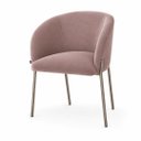Ver imagem 1 de Poltrona Atena Base Fixa Pés em Metal Cinza Zari Decor: Veludo Rosa Chá