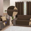 Ver imagem 6 de Capa Protetora de Sofá King 3 Lugares Impermeável Dupla Face:cáqui e Marrom