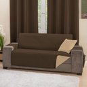 Ver imagem 2 de Capa Protetora de Sofá King 3 Lugares Impermeável Dupla Face:cáqui e Marrom
