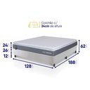Ver imagem 2 de Conjunto Box Branco Luanda Cinza Espuma D28 Viúva 128x188x62 - King House