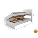 Ver imagem 4 de Cama Solteiro com Baú Embutido e Colchão Solteiro D20 Larissa Framar Mdf/mdp