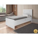Ver imagem 3 de Cama Solteiro com Baú Embutido e Colchão Solteiro D20 Larissa Framar Mdf/mdp