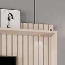 Ver imagem 4 de Estante Ripado para TV até 60 Polegadas com LED MDF 190CMX190CM com Rodízio 3 Gavetas Absoluto Bege