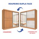 Ver imagem 3 de Guarda-Roupa Casal com Espelho 100% MDF 2 Portas Correr 6 Gavetas Cinamomo/Off White Ripado Coliseu