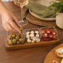Ver imagem 6 de Petisqueira Teca com 3 Molheiras Kit para Aperitivos em Madeira Teca de Reflorestamento Rustica