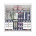 Ver imagem 5 de Guarda-Roupa Casal com Espelho 100% MDF 2 Portas Correr 6 Gavetas Branco Ripado Coliseu
