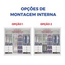 Ver imagem 4 de Guarda-Roupa Casal com Espelho 100% MDF 2 Portas Correr 6 Gavetas Branco Ripado Coliseu