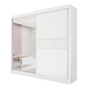 Ver imagem 6 de Guarda-Roupa Casal com Espelho 100% MDF 2 Portas Correr 6 Gavetas Branco Ripado Coliseu