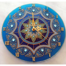 Relógio Mandala Sabedoria Em Vidro 25Cm - 1